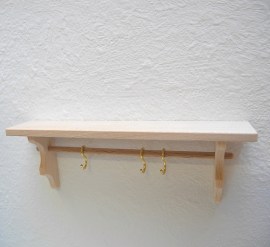 Wandregal mit Häkchen, Puppenstubenmöbel in 1zu12